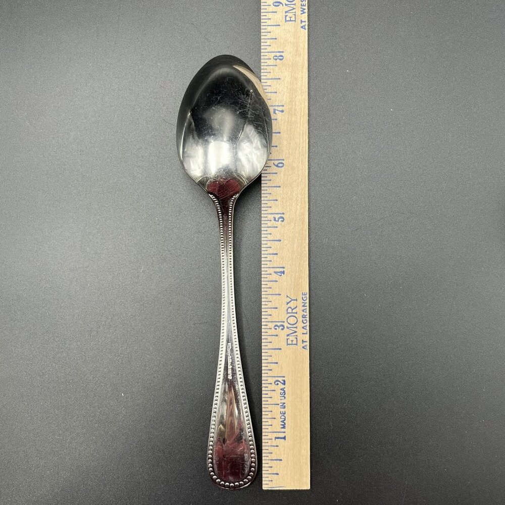 Villeroy & Boch BORDEAUX Oval Soup Place Spoon 18/10 Stainless Beaded Flatware - Picture 5 of 6
